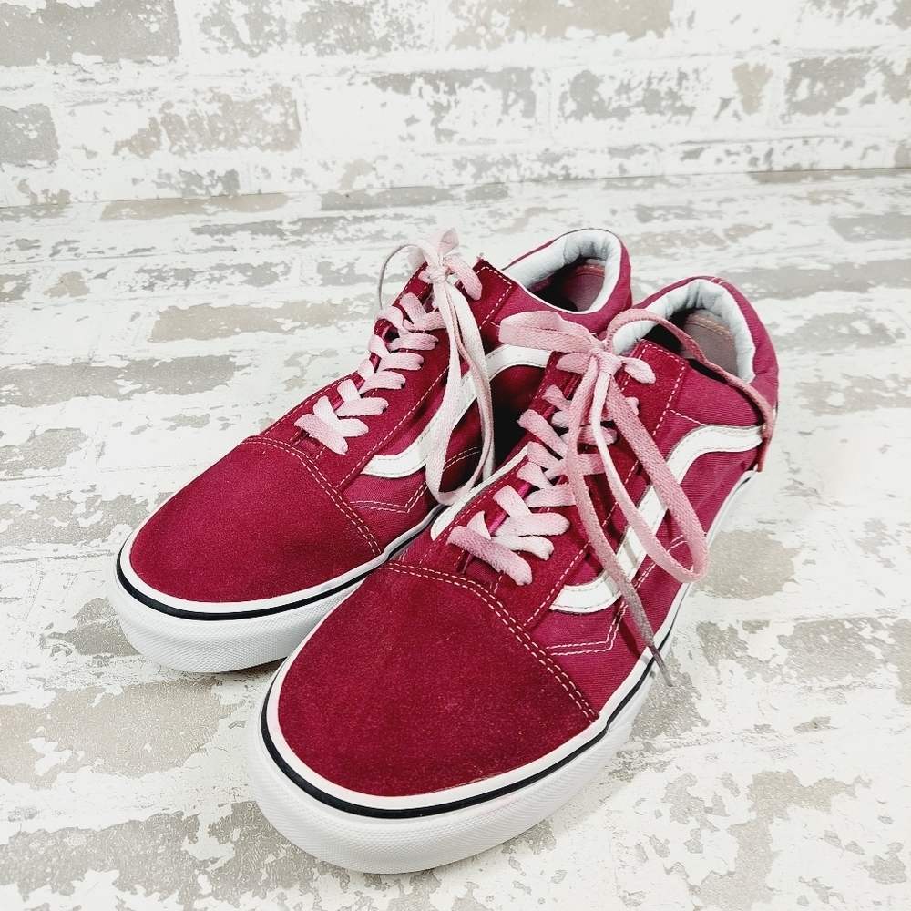 Vans Off the Wall Low Old Skool Rumba Red Suede Skateboard Sneakers C395 - Picture 2 of 11